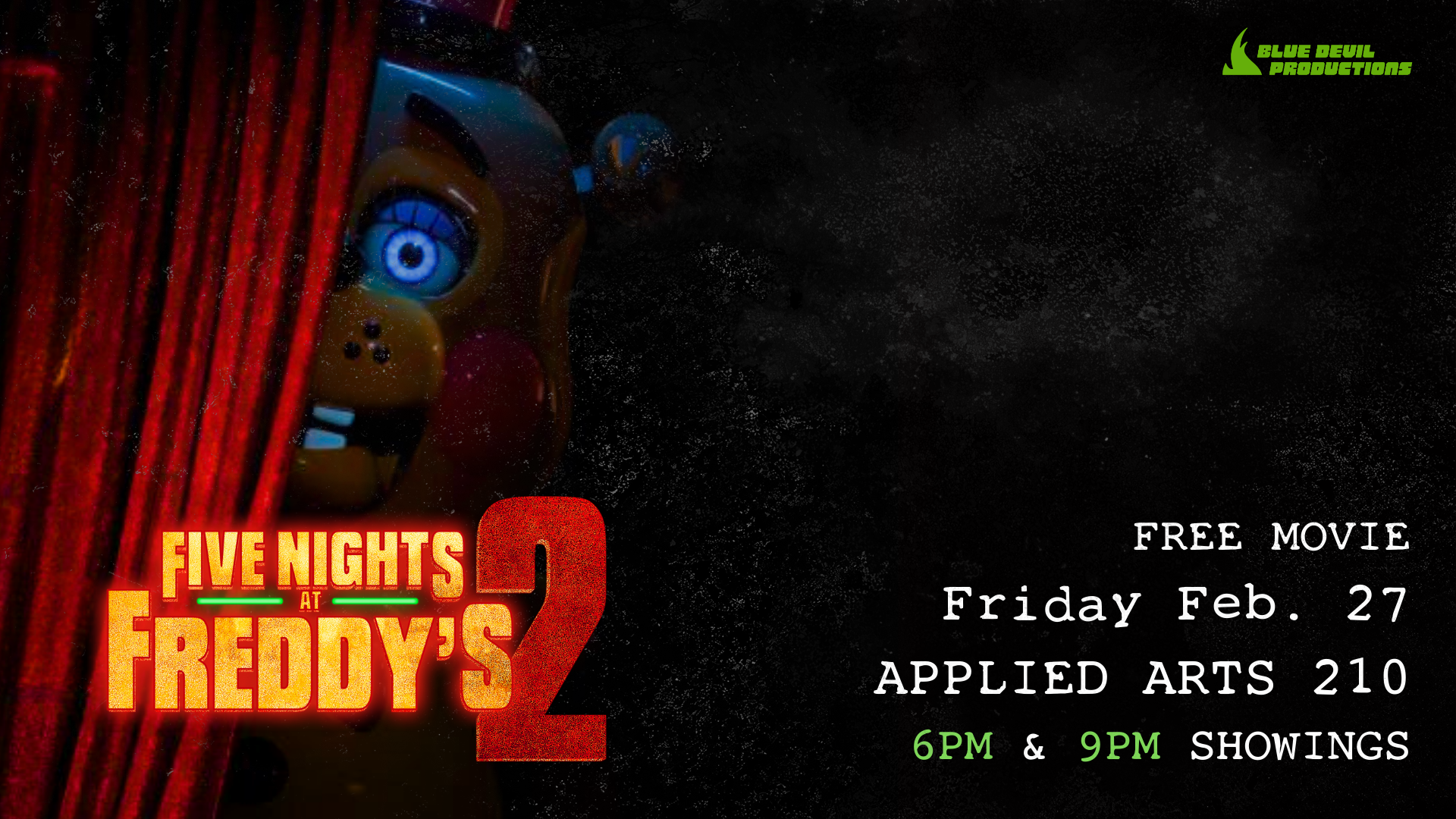 Digital Signage Poster displaying Five Nights at Freddy's 2